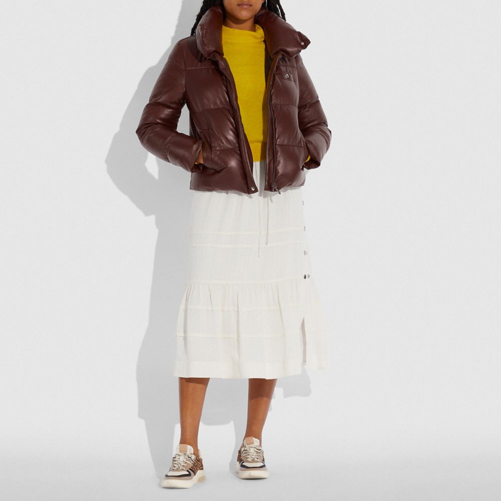 COACH®,Leather Puffer Blouson,,Scale View