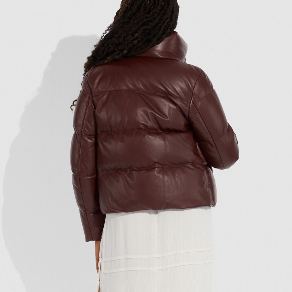 COACH®,Leather Puffer Blouson,,Scale View
