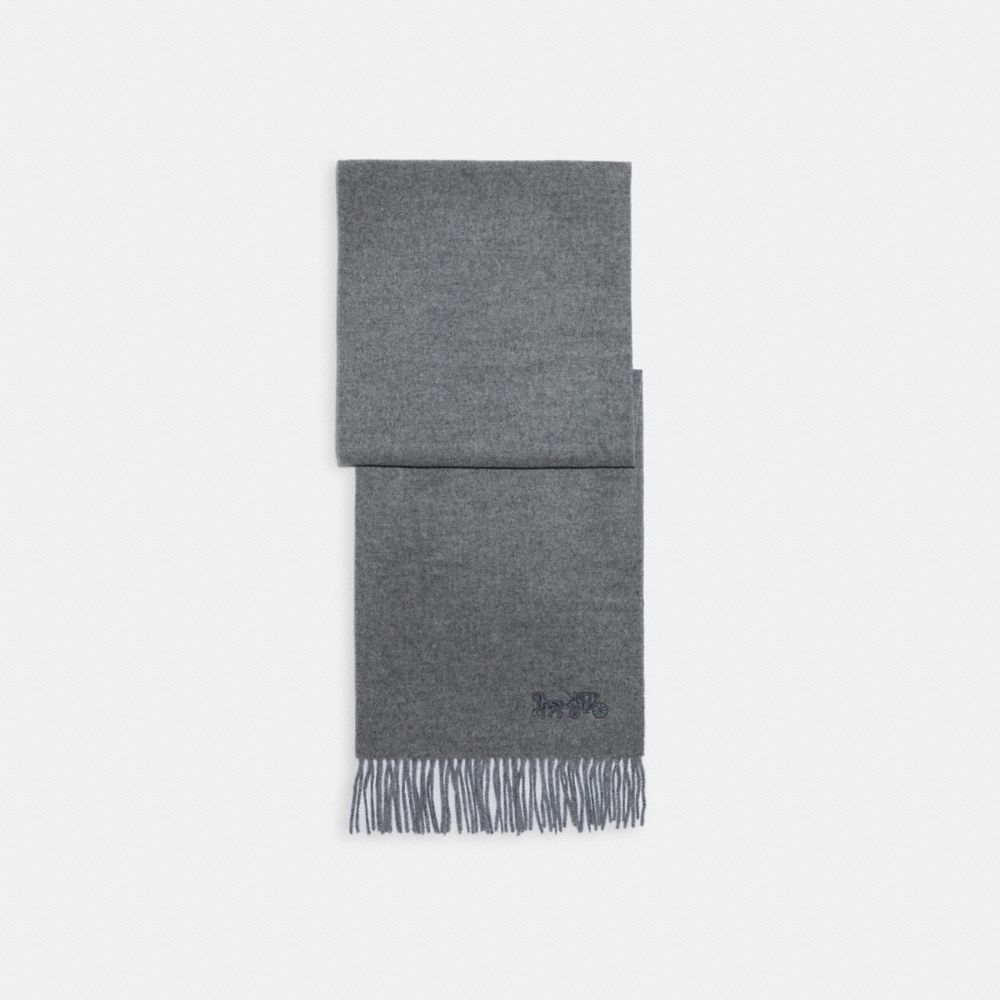 COACH®,SOLID CASHMERE SCARF,n/a,Heather Grey,Front View