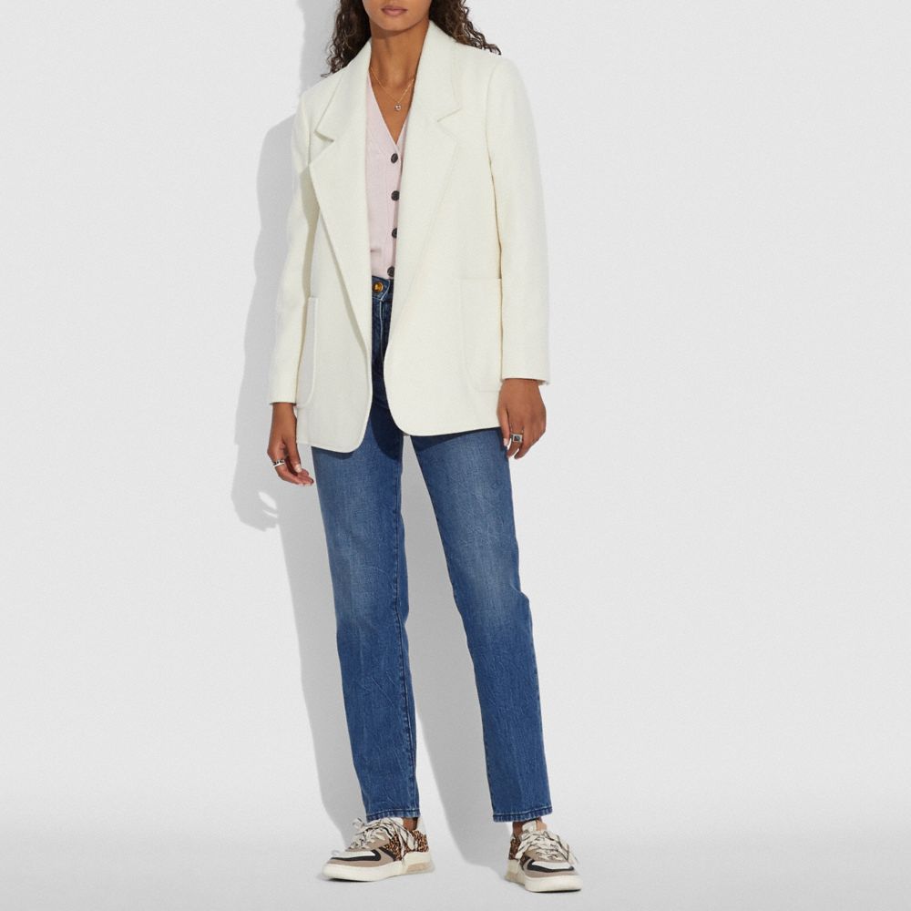 Open Front Wool Blazer COACH