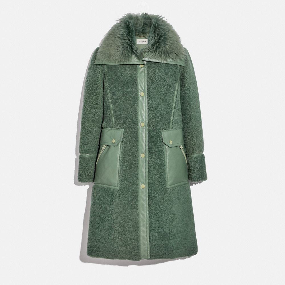 Coach on sale shearling coat