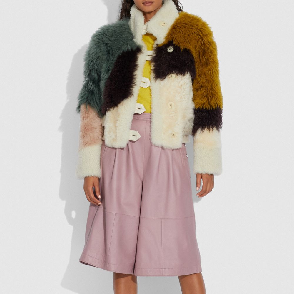Pieced Shearling Blouson