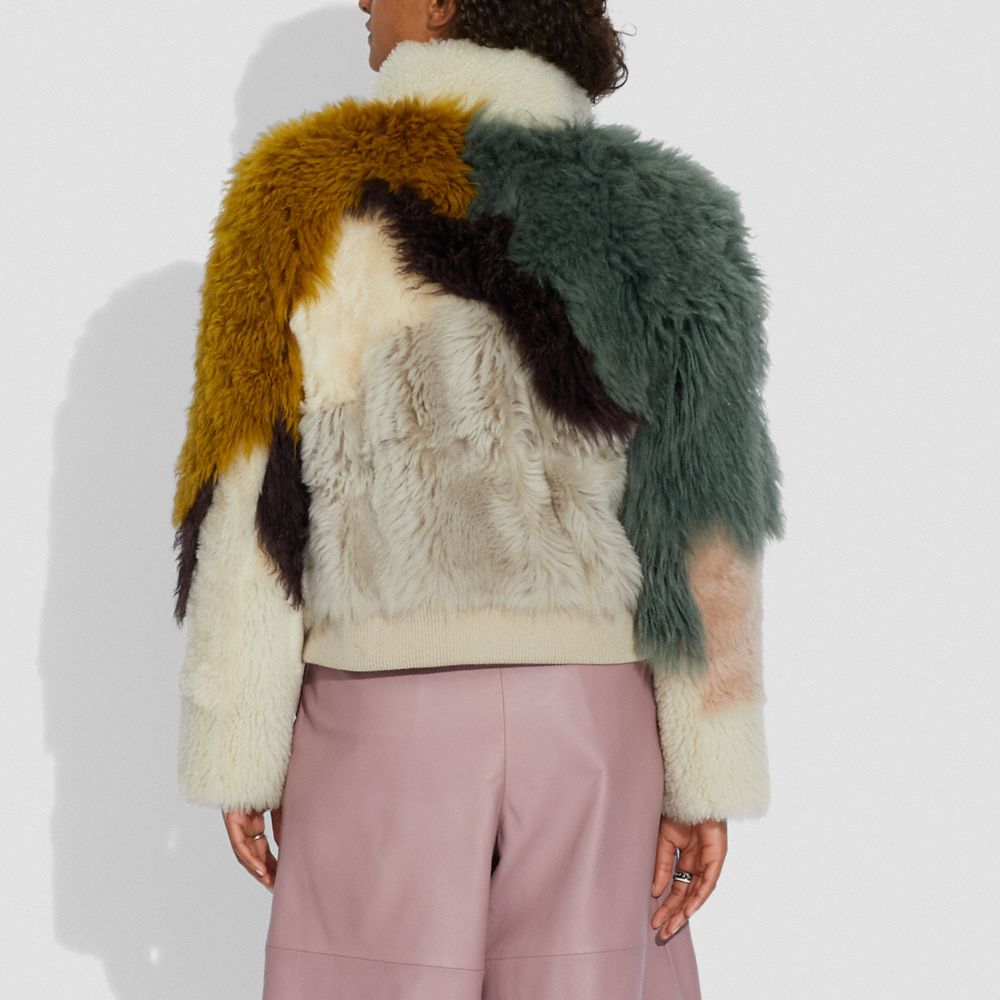 Pieced Shearling Blouson