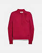 COACH®,HORSE AND CARRIAGE TIE NECK SWEATER,wool,Red.,Front View