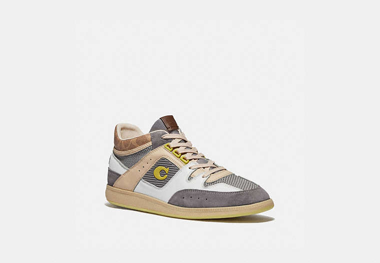 COACH®,CITYSOLE MID TOP SNEAKER,mixedmaterial,HEATHER GREY,Front View