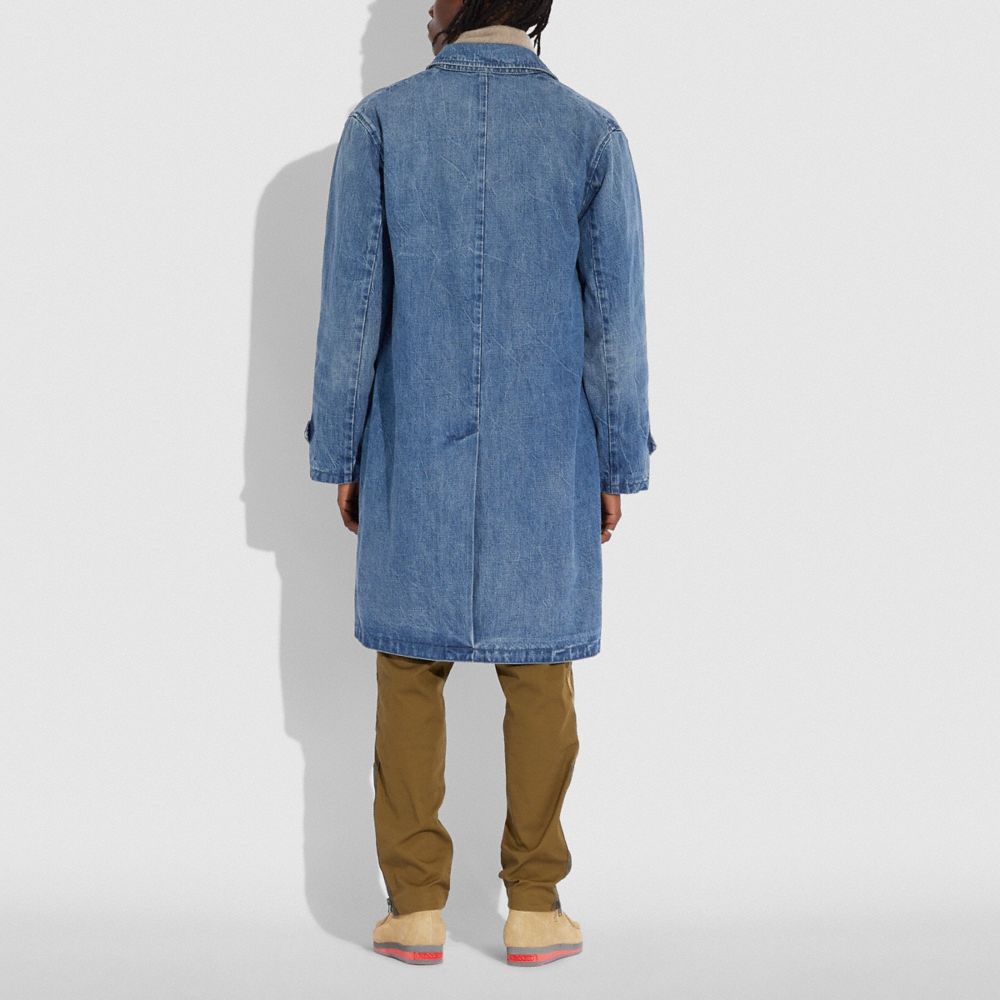 COACH®,DENIM COAT,Denim,Indigo,Scale View