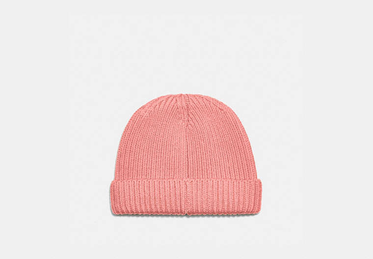 COACH®,KNIT BEANIE,wool,PINK,Front View