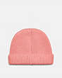 COACH®,KNIT BEANIE,wool,PINK,Front View