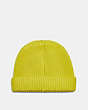 COACH®,KNIT BEANIE,wool,YELLOW,Front View
