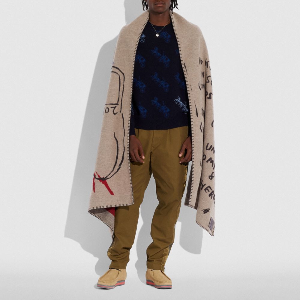 COACH®,Coach X Jean-Michel Basquiat Scarf,,Angle View