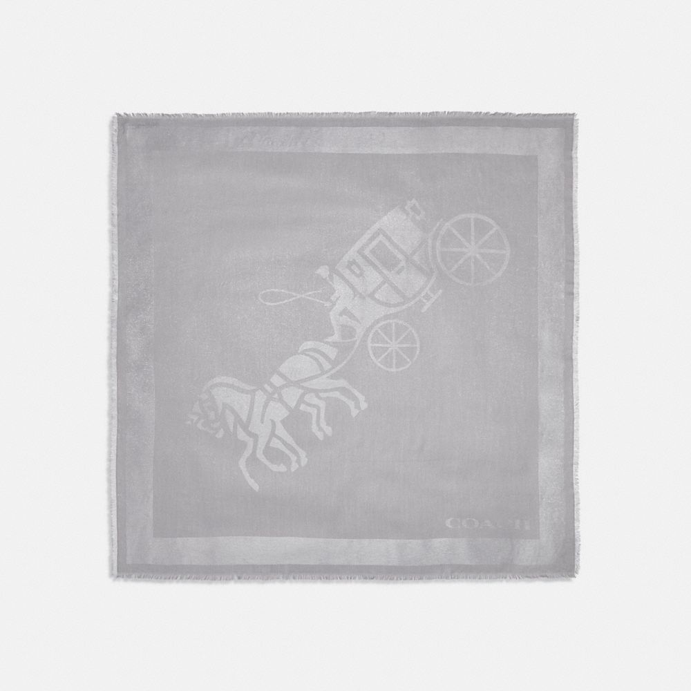 Horse And Carriage Print Oversized Square Scarf