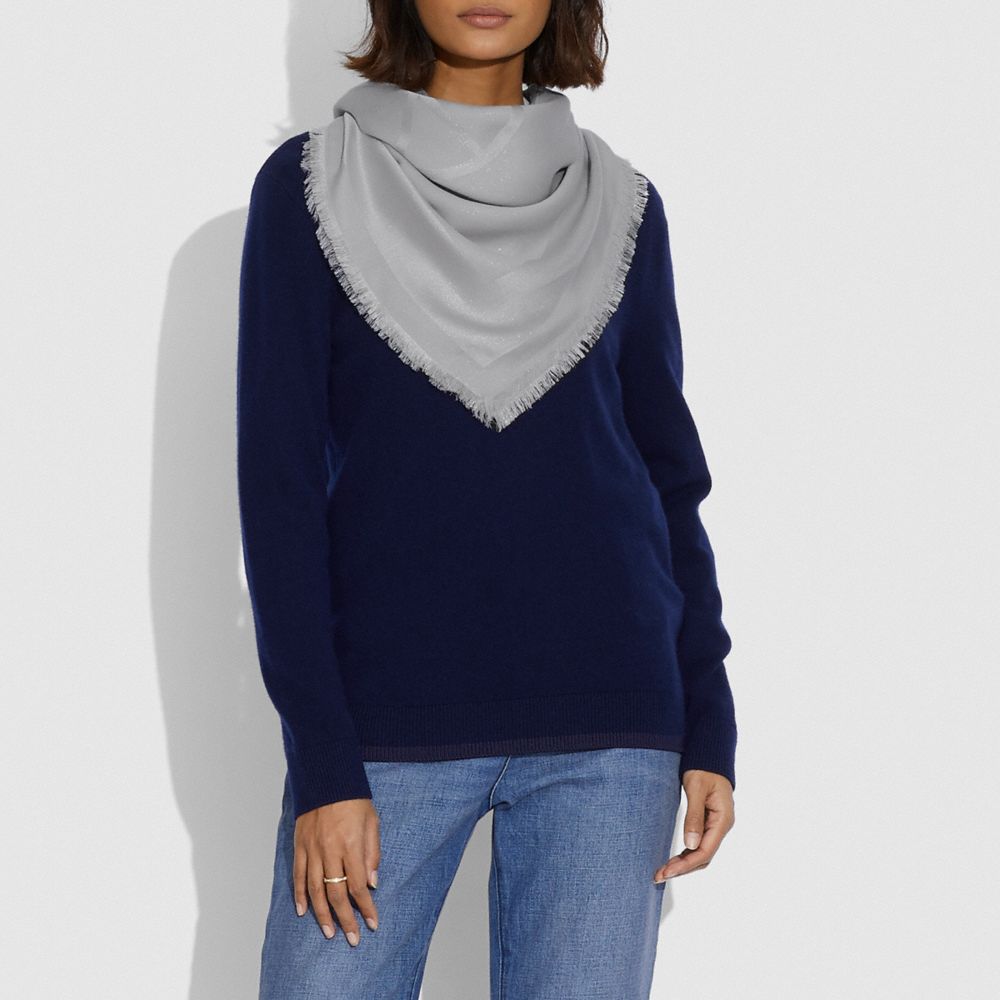 Horse And Carriage Print Oversized Square Scarf