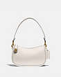 COACH®,SWINGER BAG,Smooth Leather,Medium,Brass/Chalk,Front View