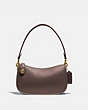 COACH®,SWINGER BAG,Smooth Leather,Medium,Brass/Maple,Front View