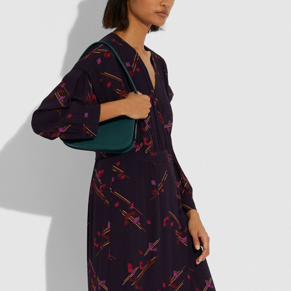 COACH®,Swinger Bag,Leather,Shoulder Bag,Embossed,Logo,Gold Metal,Casual,,Detail View