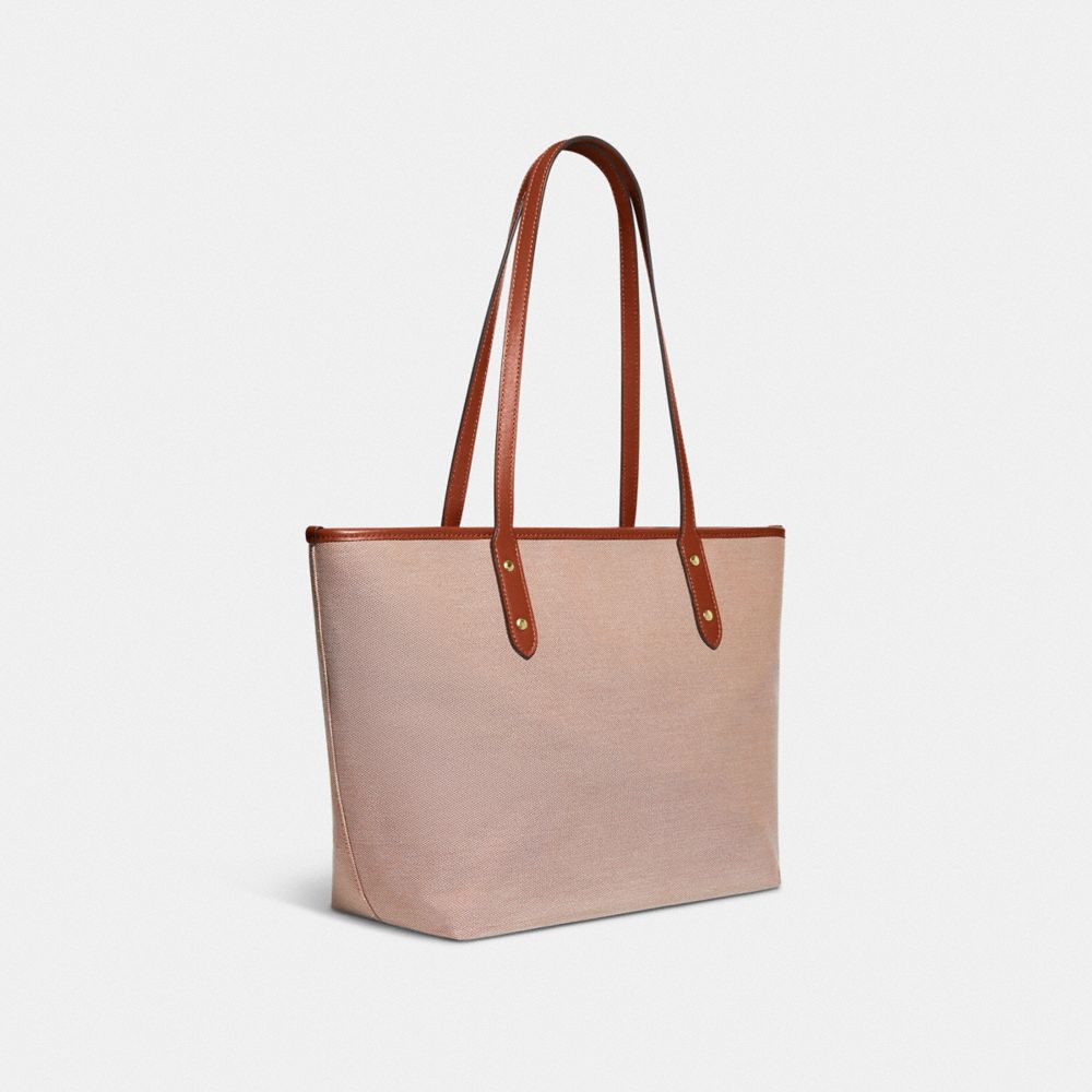 Coach city zip sales tote pink