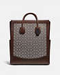 COACH®,TALL TOTE IN SIGNATURE JACQUARD,Jacquard,X-Large,Brass/Oak/Maple,Front View