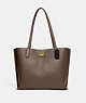 COACH®,WILLOW TOTE,Pebble Leather,Large,Brass/Dark Stone,Front View