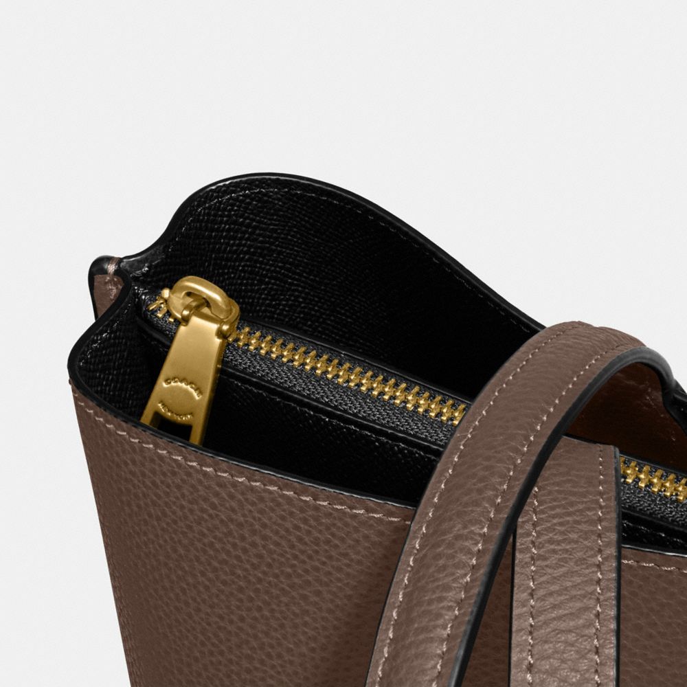 COACH®,Willow Tote Bag,Leather,Tote,Metal,Logo,Casual,Brown,Closer View