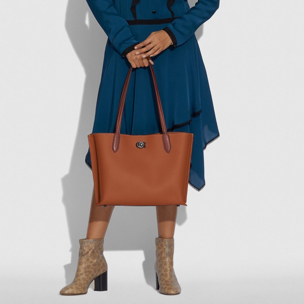 COACH®,Willow Tote In Colorblock With Signature Canvas Interior & Continental Wallet In Signature Canvas,