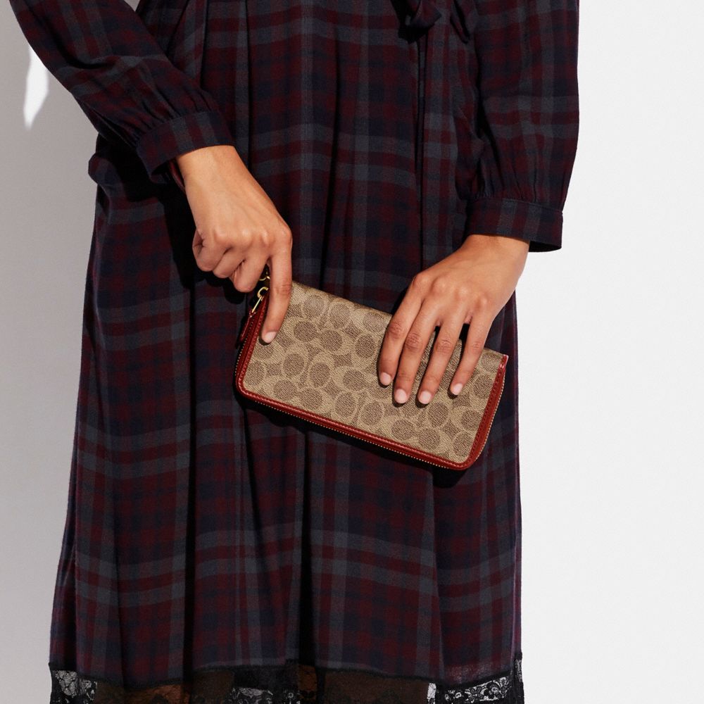COACH®,Willow Tote In Colorblock With Signature Canvas Interior & Continental Wallet In Signature Canvas,