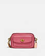COACH®,WILLOW CAMERA BAG IN COLORBLOCK,Pebble Leather,Small,Brass/Rouge Multi,Front View