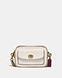 COACH®,WILLOW CAMERA BAG IN COLORBLOCK,Pebble Leather,Small,Brass/Chalk Multi,Front View