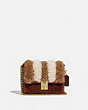 COACH®,HUTTON SHOULDER BAG 18 WITH PATCHWORK,Shearling,Mini,Brass/Cocoa Multi,Front View