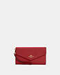 COACH®,TRAVEL ENVELOPE WALLET,Leather,Gold/1941 Red,Front View