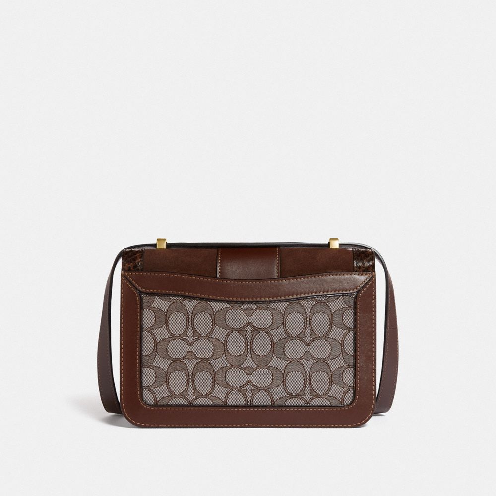 COACH®,Alie Shoulder Bag In Signature Jacquard With Snakeskin Detail,,Back View