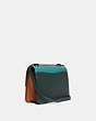 COACH®,ALIE SHOULDER BAG IN COLORBLOCK,Pebble Leather,Medium,V5/Retro Teal Multi,Angle View