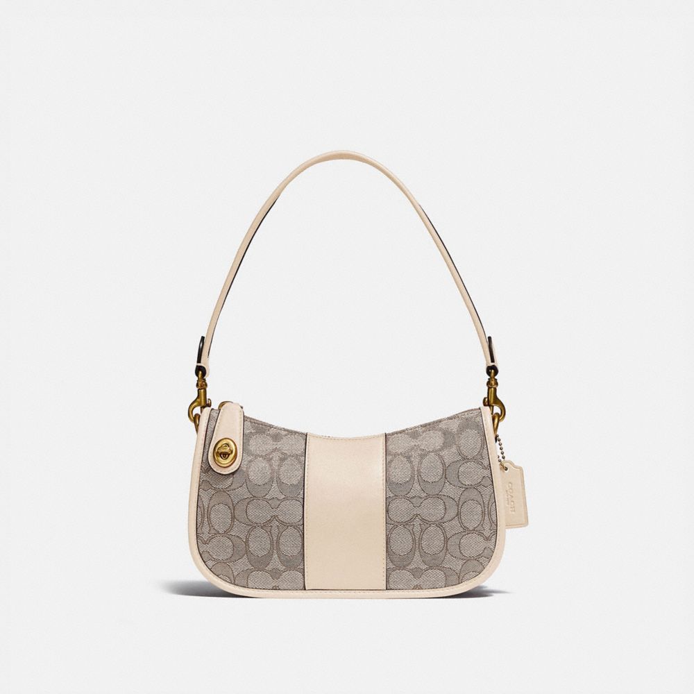  COACH Signature Jacquard Field Tote 30 B4/Stone Ivory One Size  : Clothing, Shoes & Jewelry