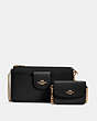COACH®,POPPY CROSSBODY WITH CARD CASE,Leather,Mini,Gold/Black,Front View