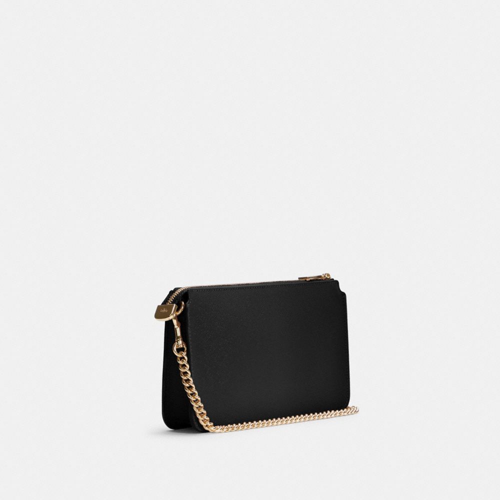 COACH®,POPPY CROSSBODY WITH CARD CASE,Leather,Mini,Gold/Black,Angle View