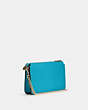 COACH®,POPPY CROSSBODY WITH CARD CASE,Leather,Mini,Gold/Teal,Angle View