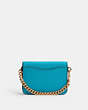 COACH®,POPPY CROSSBODY WITH CARD CASE,Leather,Mini,Gold/Teal,Back View