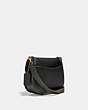 COACH®,BEAT SADDLE BAG,Smooth Leather,Medium,Brass/Black,Angle View