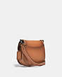 COACH®,BEAT SADDLE BAG,Smooth Leather,Medium,Pewter/Natural,Angle View