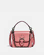 COACH®,BEAT SHOULDER BAG 18,Smooth Leather,Small,Pewter/Vintage Pink,Front View