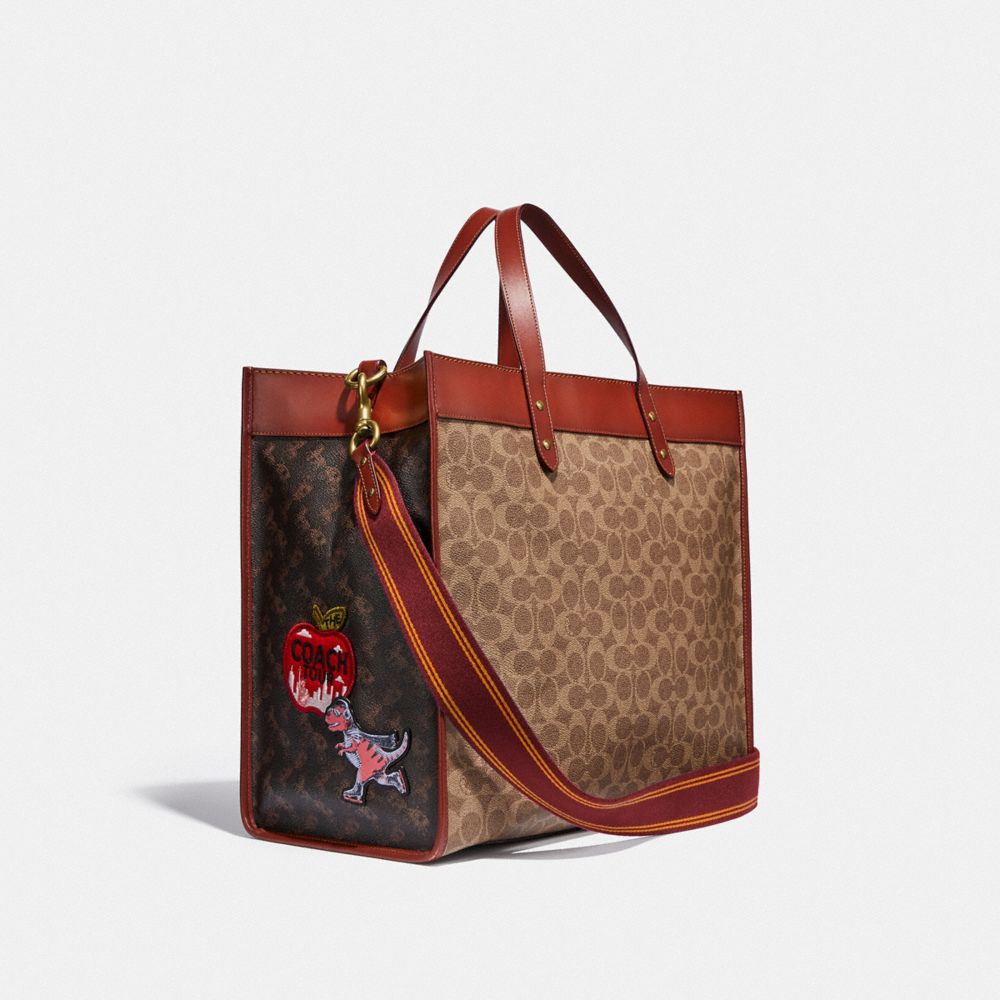 COACH®  Field Tote In Signature Canvas With Patches