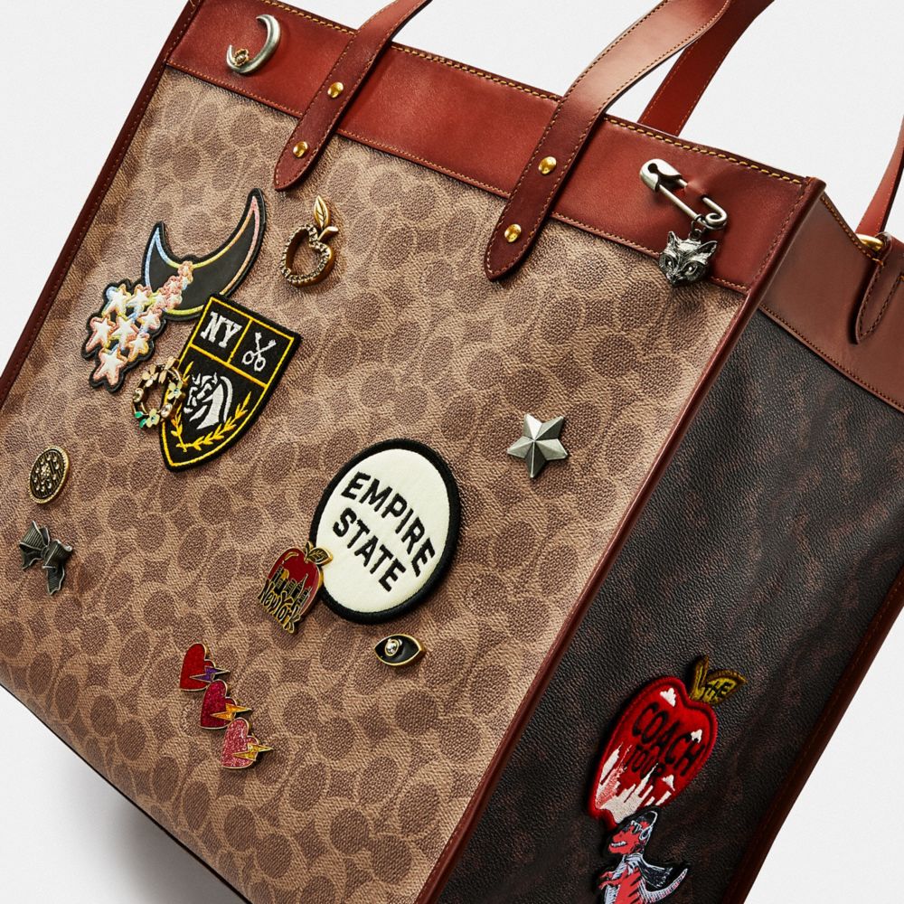 COACH®  Gallery Tote In Signature Canvas With Patches