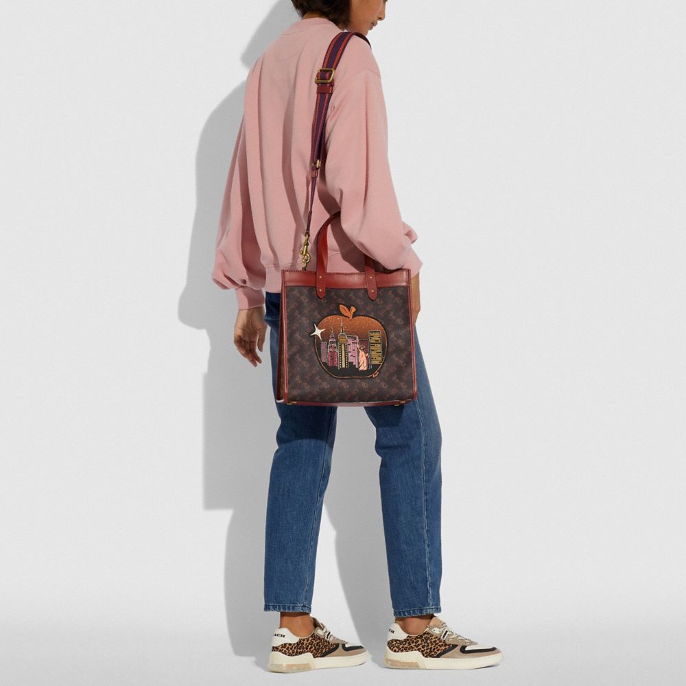 Coach Field Tote Bag In Signature Coated Canvas With Big Apple Skyline –  Essex Fashion House