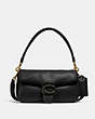 COACH®,PILLOW TABBY SHOULDER BAG 26,Smooth Leather,Medium,Brass/Black,Front View