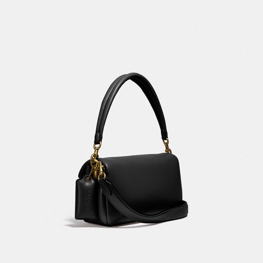 COACH®,Pillow Tabby Shoulder Bag 26,Lining Lining Fabric Content,Leather,Shoulder Bag,Logo,2 in 1,Brass,Casual,,Angle View