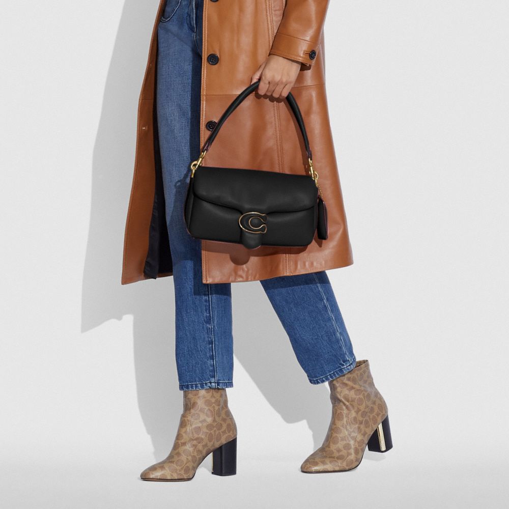 COACH®,Pillow Tabby Shoulder Bag 26,Lining Lining Fabric Content,Leather,Shoulder Bag,Logo,2 in 1,Brass,Casual,,Detail View