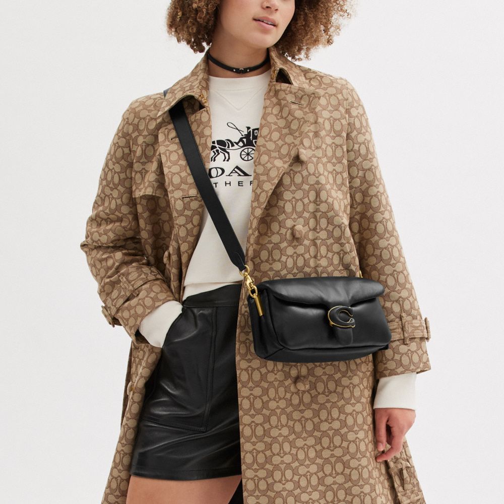 COACH®,Pillow Tabby Shoulder Bag 26,Lining Lining Fabric Content,Leather,Shoulder Bag,Logo,2 in 1,Brass,Casual,,Scale View