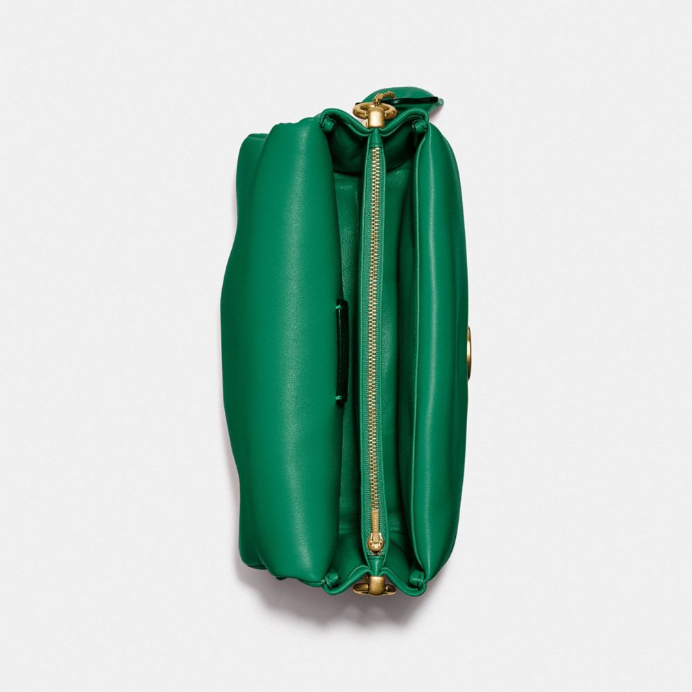 COACH®,SAC ÉPAULE PILLOW TABBY 26,Cuir nappa,Laiton/Vert,Inside View,Top View
