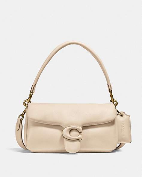 COACH®,PILLOW TABBY SHOULDER BAG 26,Smooth Leather,Medium,Brass/Ivory,Front View