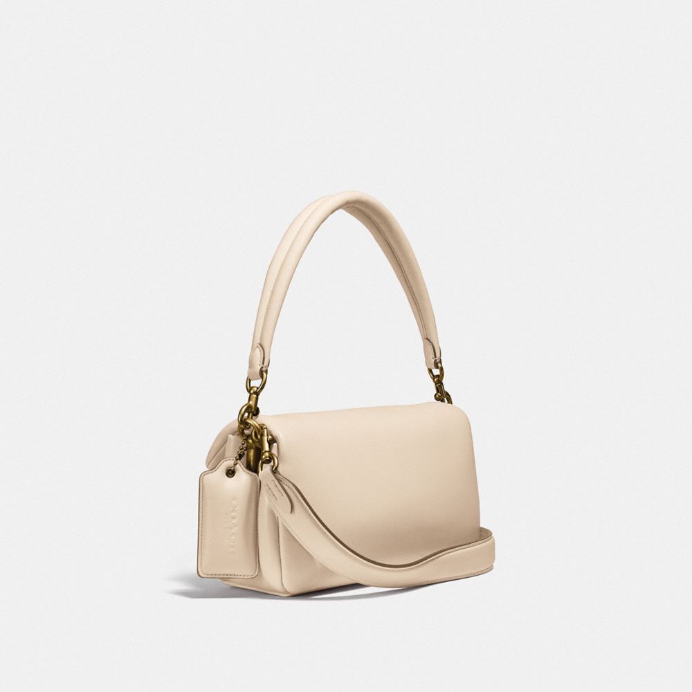 COACH®,PILLOW TABBY SHOULDER BAG 26,Nappa leather,Medium,Brass/Ivory,Angle View