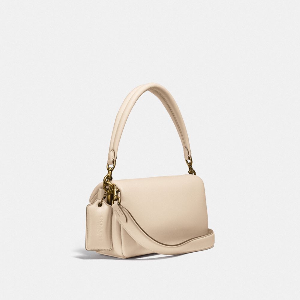 COACH®,Pillow Tabby Shoulder Bag 26,Lining Lining Fabric Content,Leather,Shoulder Bag,Logo,2 in 1,Brass,Casual,,Angle View